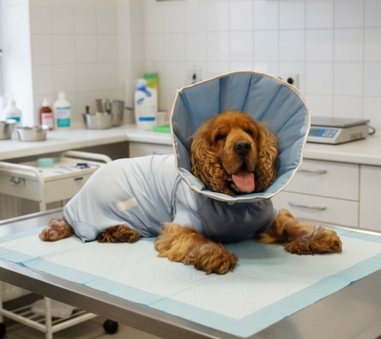 Grande Finale Kołnierz pozabiegowy z tkaniny rozmiar 4 niebieski [WET/KT/4(XL) - obrazek 4