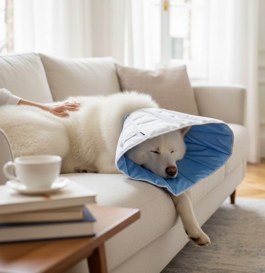 Grande Finale Kołnierz pozabiegowy z tkaniny rozmiar 4 niebieski [WET/KT/4(XL) - obrazek 6