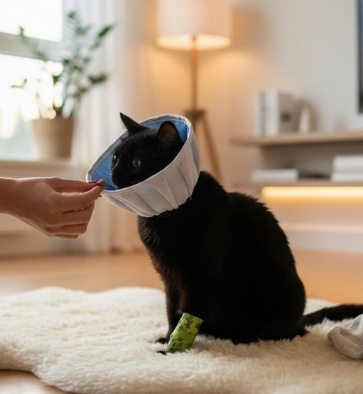 Grande Finale Kołnierz pozabiegowy z tkaniny rozmiar 4 niebieski [WET/KT/4(XL) - obrazek 7