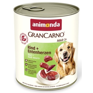 Animonda GranCarno Original Adult Rind Entenherzen Wołowina + Serca kacze puszka 800g