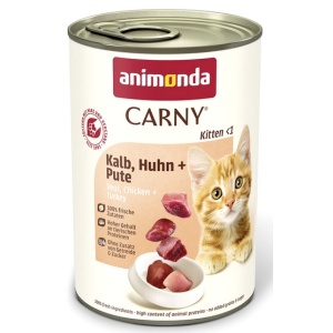 Animonda Carny Kitten Cielęcina + Kurczak + Indyk puszka 400g