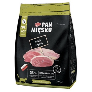 Pan Mięsko Karma sucha dla kota - indyk i gęś chrupki S 400g