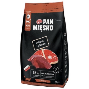 Pan Mięsko Karma sucha dla kota - wołowina i jeleń chrupki M 1,6kg