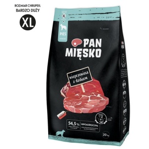 Pan Mięsko Karma sucha dla psa - wieprzowina i dzik chrupki XL 20kg