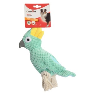 Camon Dog Toy Pluszowa papuga ze sznurem i piszczałką