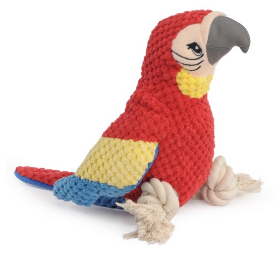 Camon Dog Toy Pluszowa papuga ze sznurem i piszczałką - obrazek 3