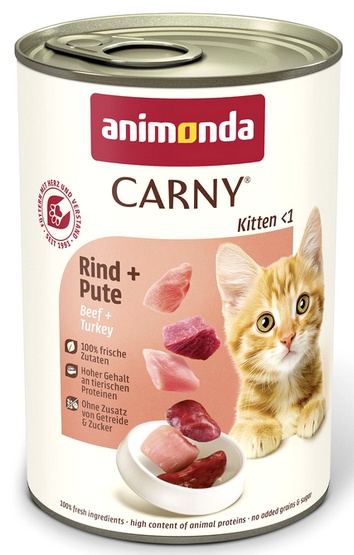 Animonda Carny Kitten Wołowina + Indyk puszka 400g