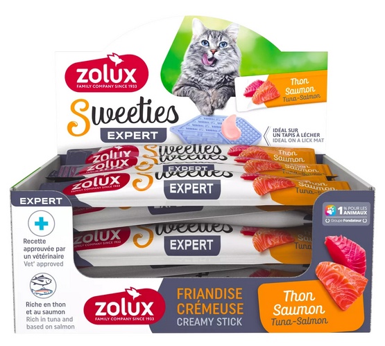 Zolux Sweeties Kremowy przysmak dla kota - tuńczyk i łosoś 14g - obrazek 2