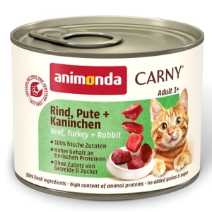Animonda Carny Adult Wołowina, Indyk + Królik puszka 200g