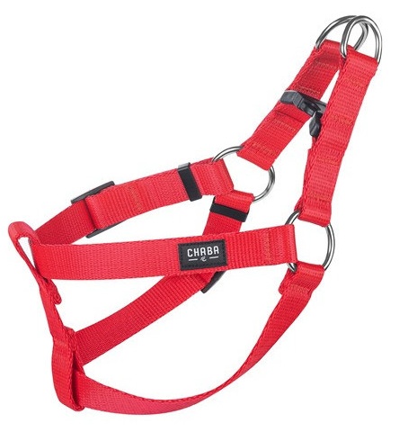 CHABA Szelki taśma regulowane nr 3 - obwód 60cm czerwone