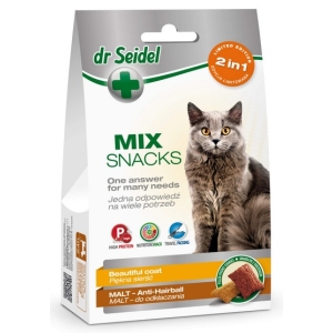 Dr Seidel Smakołyki dla kotów 2w1 malt/sierść 60g