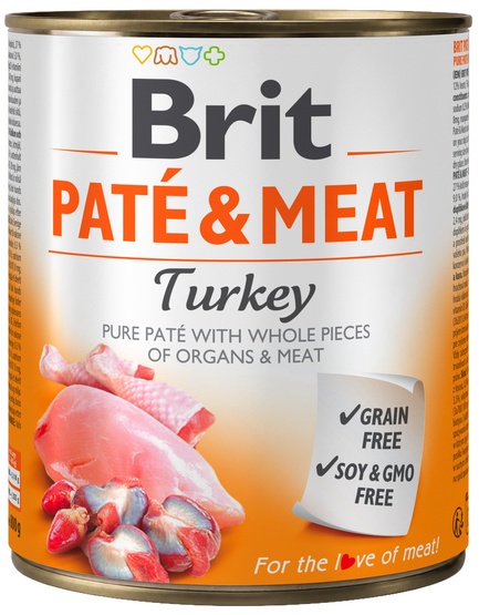 Brit Pate & Meat Dog Turkey puszka 800g