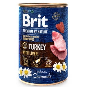 Brit Premium By Nature Turkey & Liver Junior puszka 400g