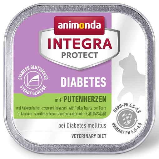 Animonda Integra Protect Diabetes dla kota - z sercami indyka tacka 100g