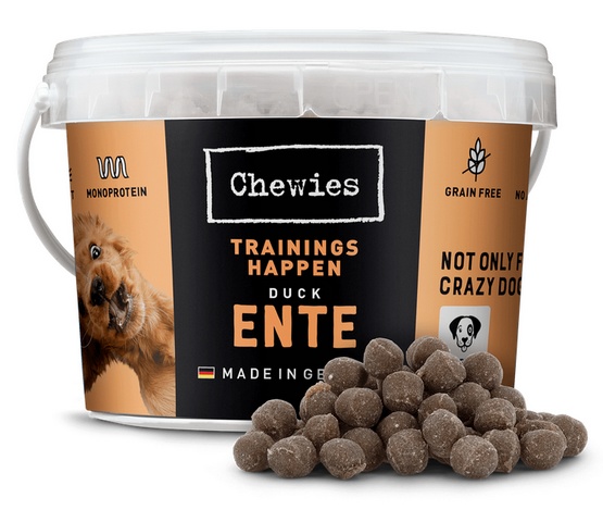 Chewies Trainings-Happen Trenerki Kaczka monobiałkowe, bezzbożowe wiaderko 300g