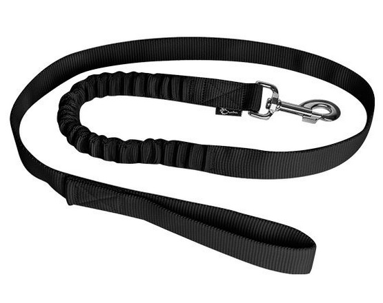 CHABA Smycz taśma z amortyzatorem 16mm czarna
