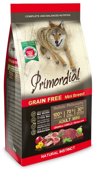 Primordial Dog Grain Free Mini Adult Wild Boar & Lamb 2kg