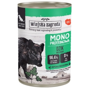 Wiejska Zagroda Monoproteinowa Dzik puszka 400g