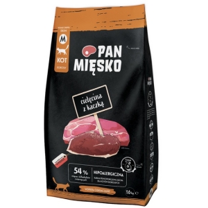 Pan Mięsko Karma sucha dla kota - cielęcina i kaczka chrupki M 1,6kg