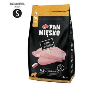 Pan Mięsko Karma sucha dla psa - indyk i bażant chrupki S 3kg