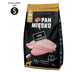 Pan Mięsko Karma sucha dla psa - indyk i bażant chrupki S 9kg