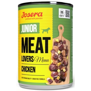Josera Pies Meat Lovers Menu Junior Kurczak puszka 400g