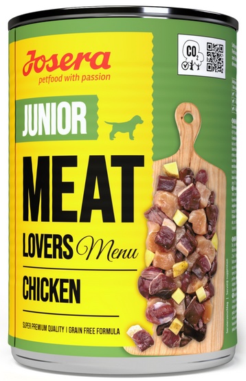 Josera Pies Meat Lovers Menu Junior Kurczak puszka 400g