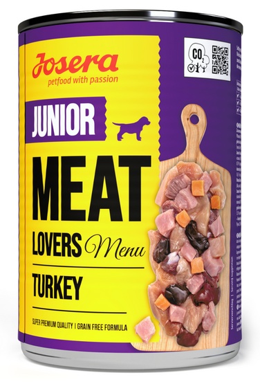 Josera Pies Meat Lovers Menu Junior Indyk puszka 400g