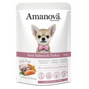 Amanova Dog Adult Tasty Salmon & Turkey - łosoś i indyk saszetka 300g [P06]