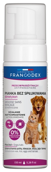 Francodex Pianka bez spłukiwania z dimetykonem dla psa i kota 150ml