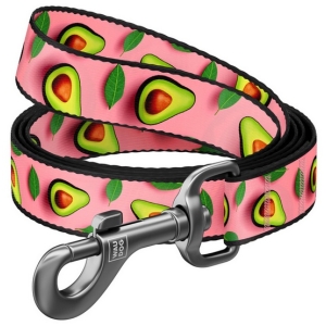 Collar WauDog Nylon Smycz nylonowa S 15mm/200cm, wzór AWOKADO NA RÓŻU