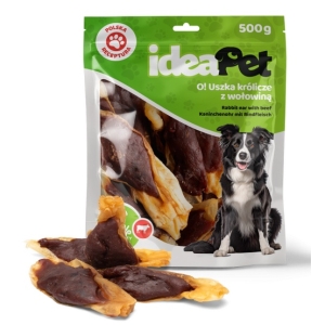 IdeaPet Uszka królicze z wołowiną 500g