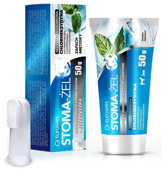 Stoma-żel miętowy - pasta do pielęgnacji uzębienia psów i kotów tubka 50g + szczoteczka