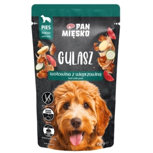 Pan Mięsko Karma mokra dla psa - Gulasz wołowina z wieprzowiną saszetka 150g