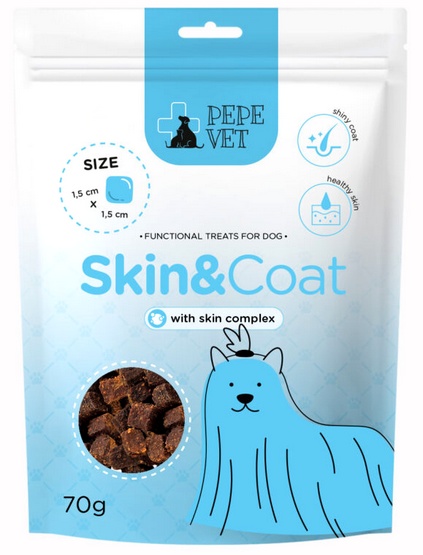 Paka Zwierzaka PEPE VET Przysmak funkcjonalny Skin & Coat 70g