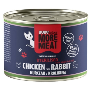 BUBAlicious Kot More Meat Sterilised kurczak i królik puszka 185g