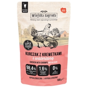 Wiejska Zagroda Kot Kurczak z krewetkami i walerianą saszetka 100g