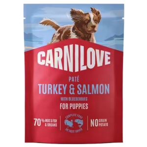 Carnilove Dog Turkey & Salmon Puppy - indyk i łosoś saszetka 300g