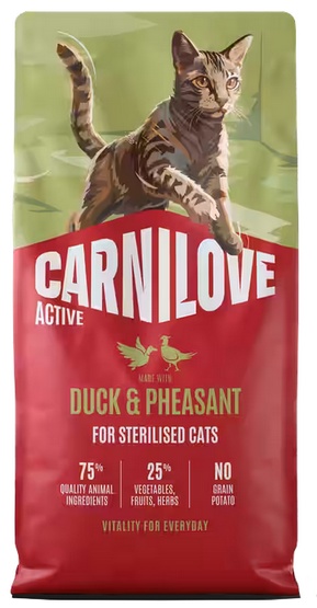 Carnilove Cat Active Duck & Pheasant Sterilised - kaczka i bażant 2kg