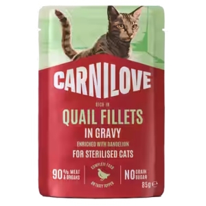 Carnilove Cat Quail Sterilised - przepiórka w sosie saszetka 85g