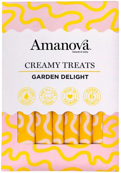 Amanova Cat Creamy Treats Garden Delight Chicken & Vegetables - kurczak i warzywa 6x15g