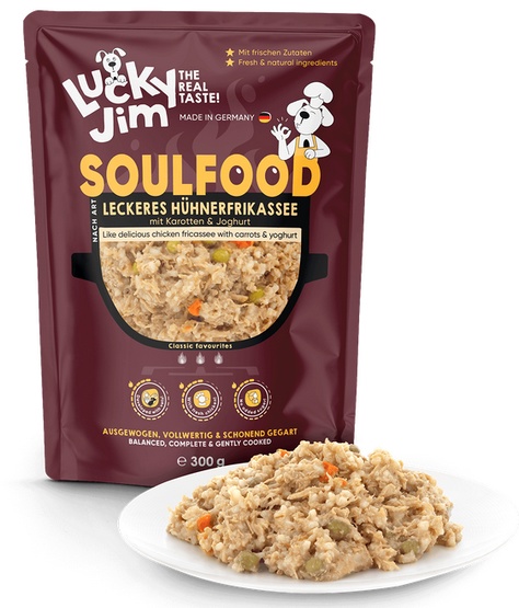 Lucky Jim SoulFood Potrawka z kurczakiem, marchewką i jogurtem 300g